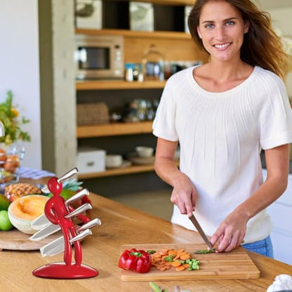 Kitchen Storage Humanoid Knife Holder - Creative and Fun Tool Organizer, Excluding Knives, Can Hold 5 Knives, Ideal for Professional Cooking and Efficient Space Saving