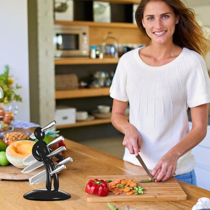 Kitchen Storage Humanoid Knife Holder - Creative and Fun Tool Organizer, Excluding Knives, Can Hold 5 Knives, Ideal for Professional Cooking and Efficient Space Saving
