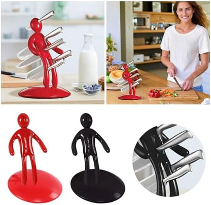 Kitchen Storage Humanoid Knife Holder - Creative and Fun Tool Organizer, Excluding Knives, Can Hold 5 Knives, Ideal for Professional Cooking and Efficient Space Saving