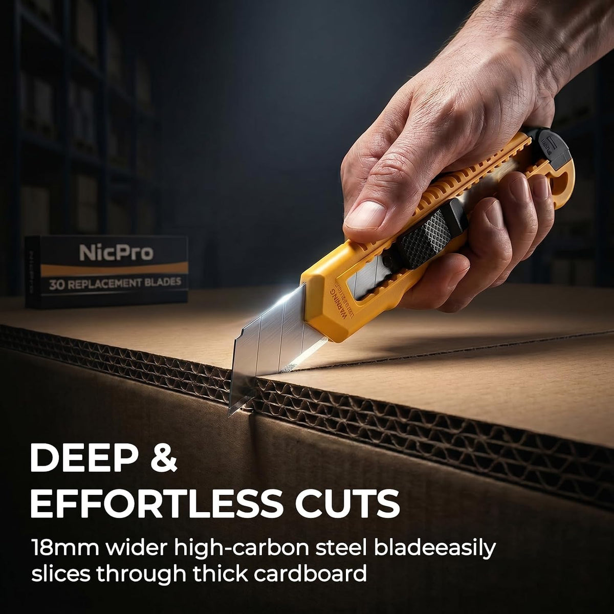 Utility Knives with 30 PCS Extra Blades, Plastic Box Cutters