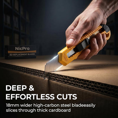 Utility Knives with 30 PCS Extra Blades, Plastic Box Cutters