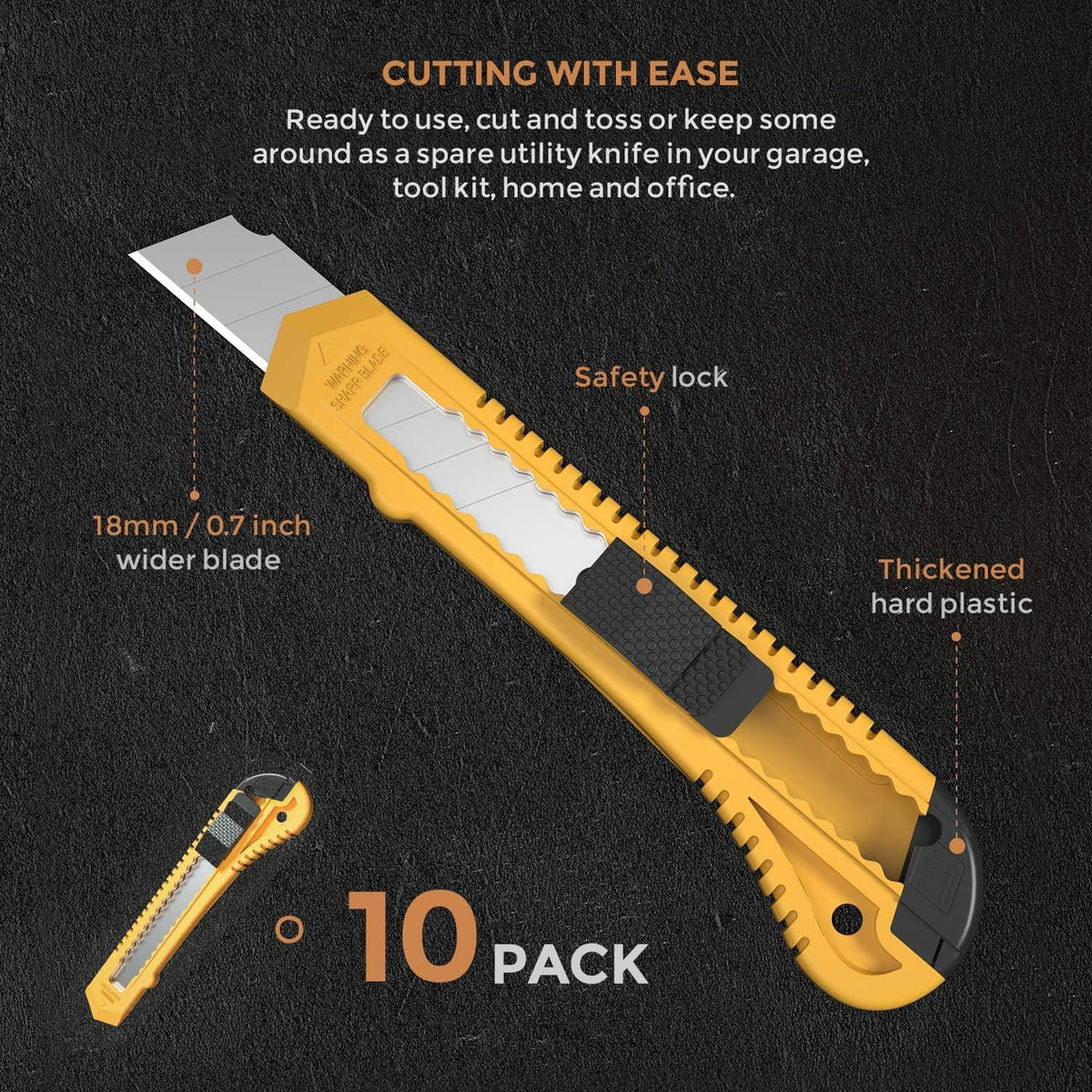 Utility Knives with 30 PCS Extra Blades, Plastic Box Cutters