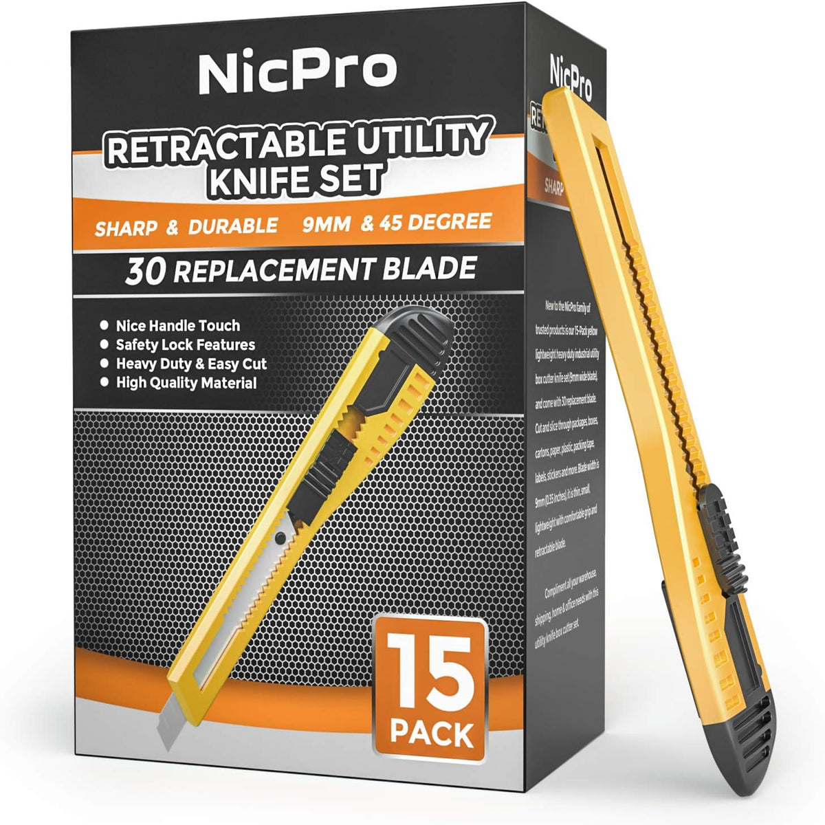 Utility Knives with 30 PCS Extra Blades, Plastic Box Cutters
