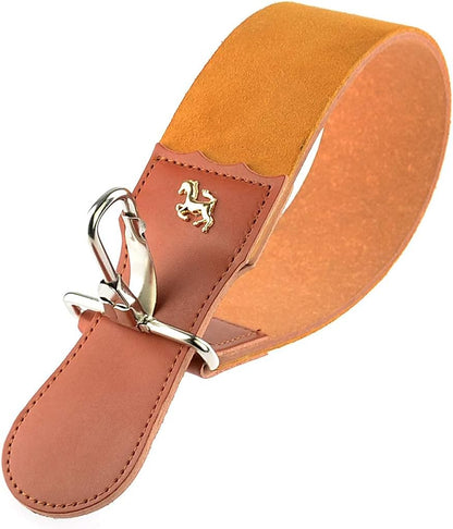 Leather Strop for Straight Razor Sharpening and Smooth - Professional Straight Razor Knife Cowhide Dual Strop Yellow