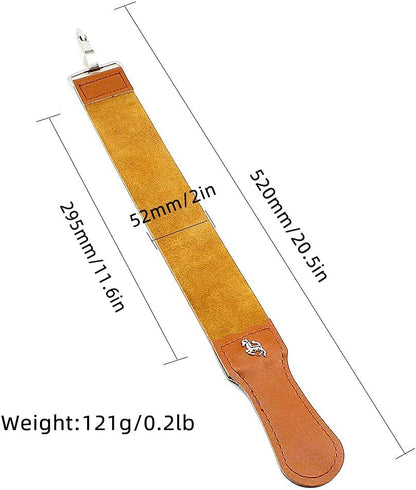 Leather Strop for Straight Razor Sharpening and Smooth - Professional Straight Razor Knife Cowhide Dual Strop Yellow