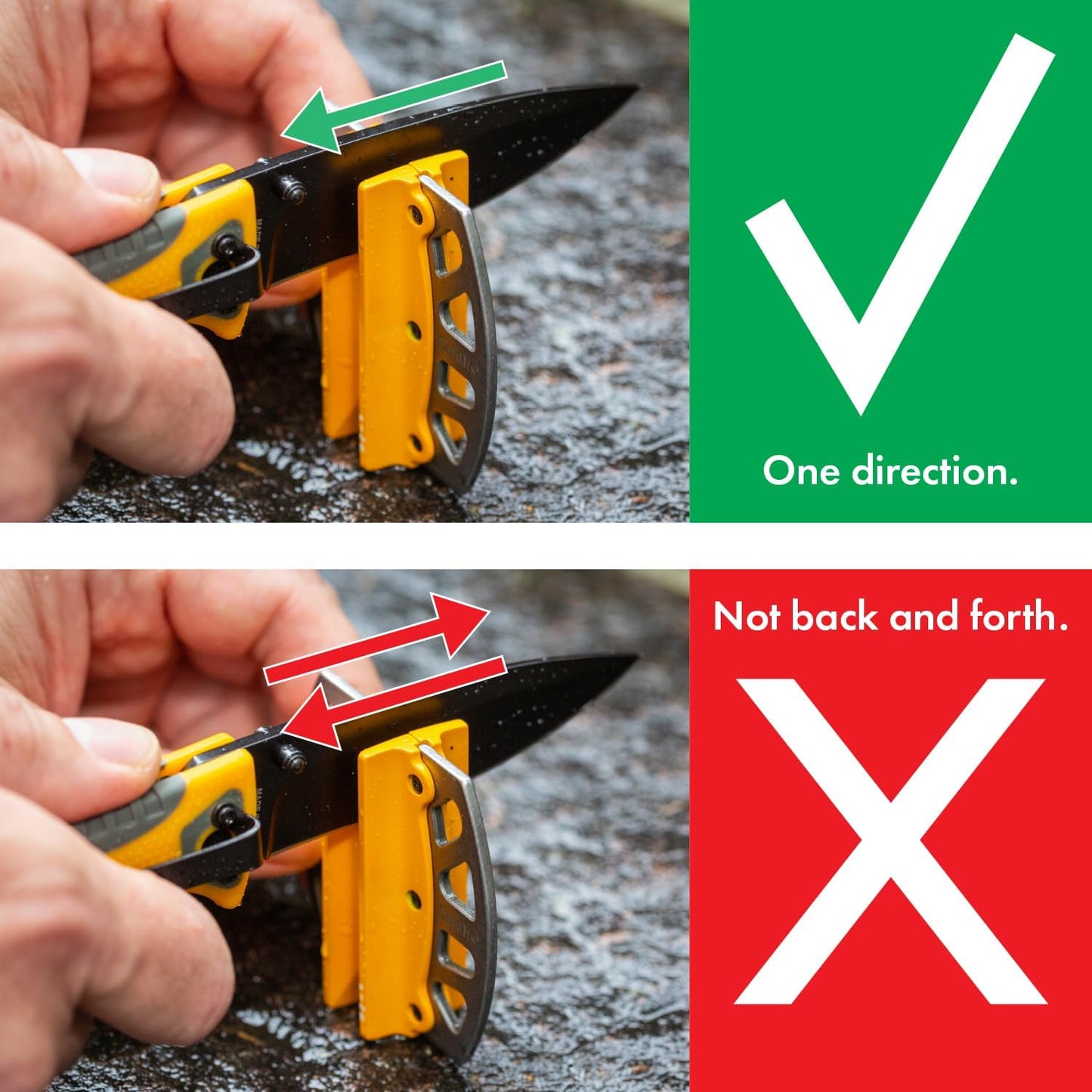 Smith’s 50917 Adjustable 2-Step Knife Sharpener – Yellow - Preset Coarse & Fine Slots - Outdoor Handheld Knife Sharpener - Fishing, Hunting, Fillet, Pocket Knives - Portable Compact Keychain Tool