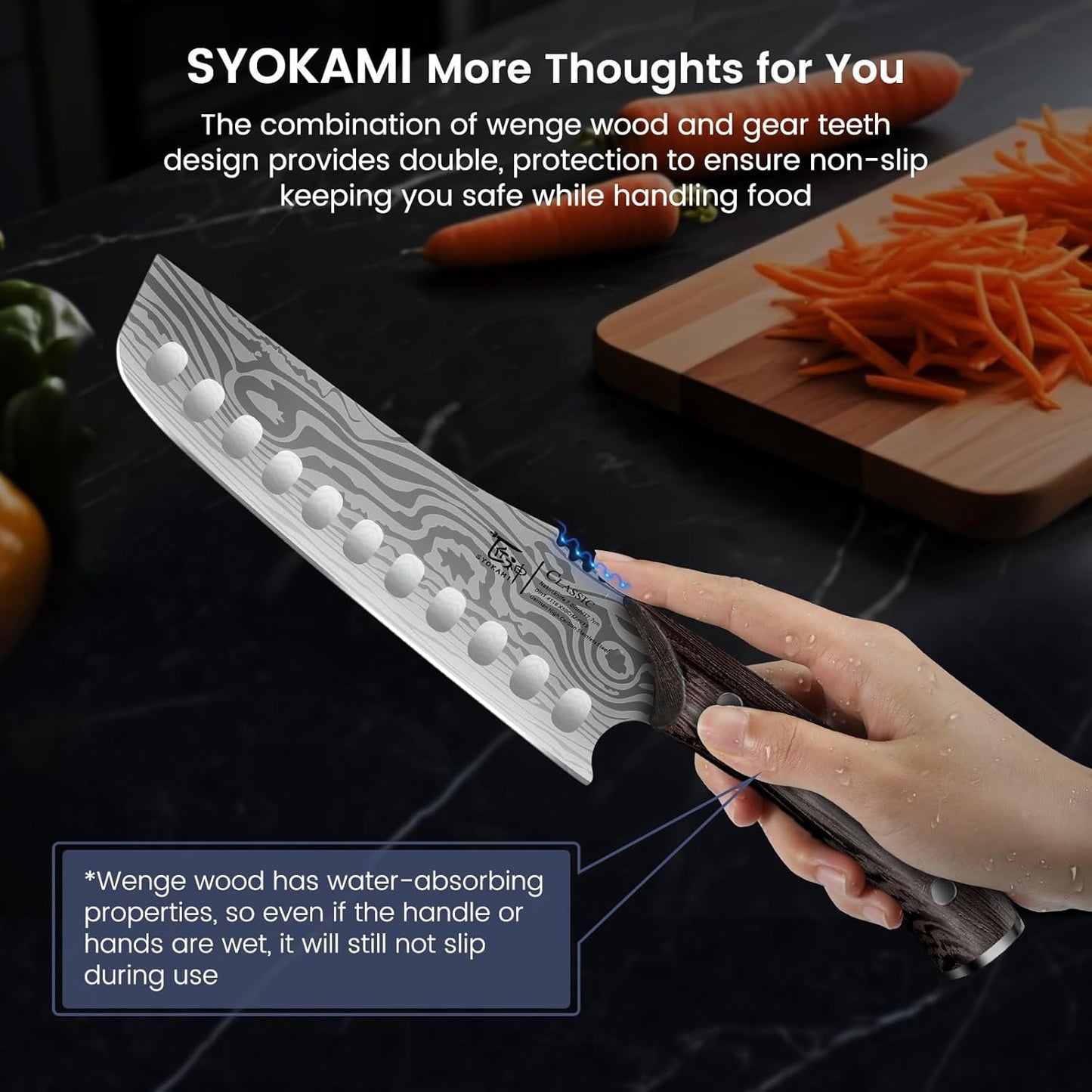 Kitchen Knife Set, 3-Piece Japanese Style Chef Knives Set (8.2" Kiritsuke, 7.2" Nakiri, 4" Paring) for Precision Cutting, Damascus Pattern, Ergonomic Full Tang Wooden Handle, Cooking Gifts