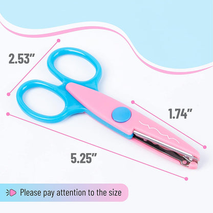 Craft Scissors Decorative Edge, 6 Pack, Bright Zig Zag Scissors | for Crafting, Scrapbooking, Fancy Pattern Design
