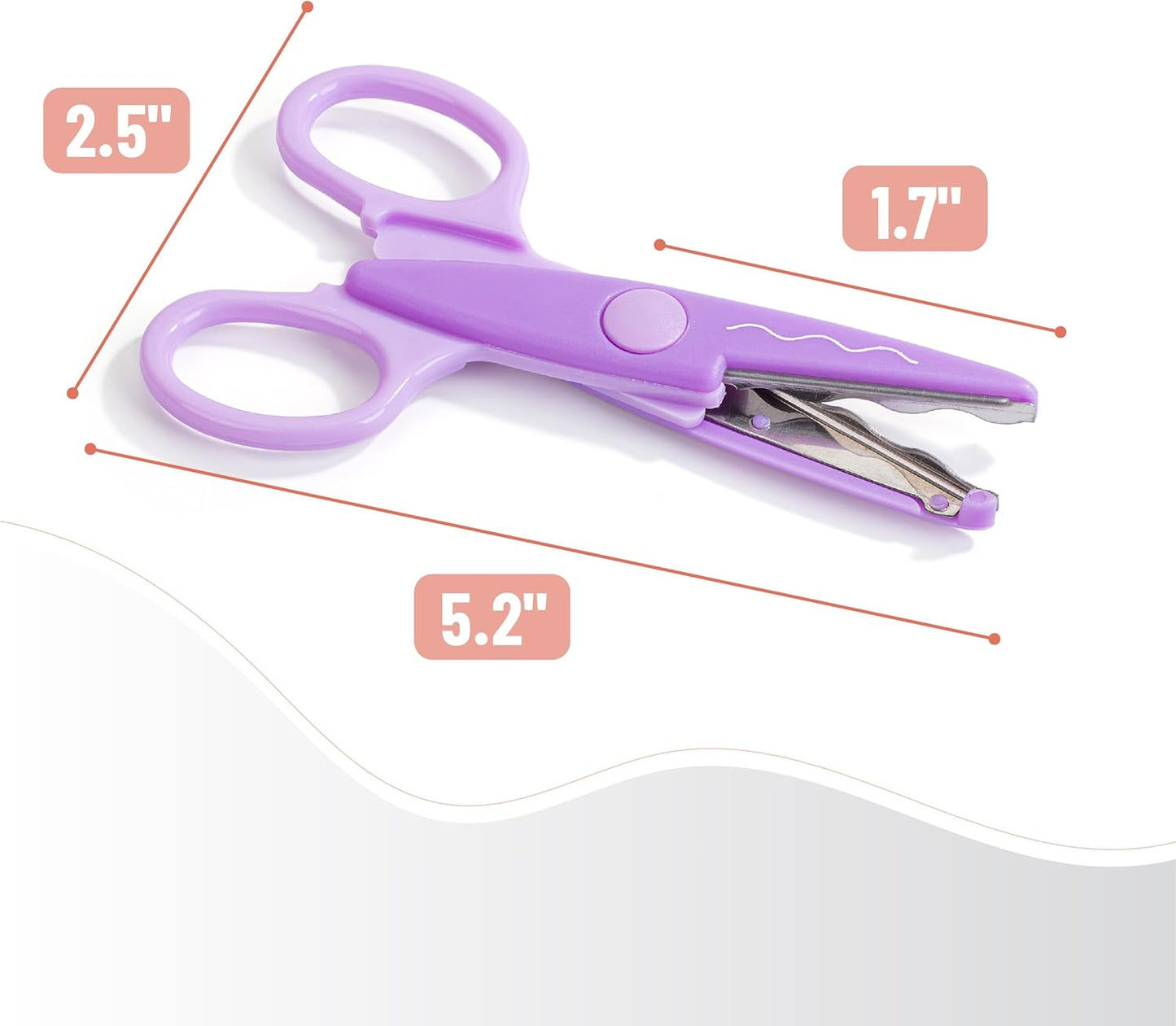 Craft Scissors Decorative Edge, 6 Pack, Bright Zig Zag Scissors | for Crafting, Scrapbooking, Fancy Pattern Design