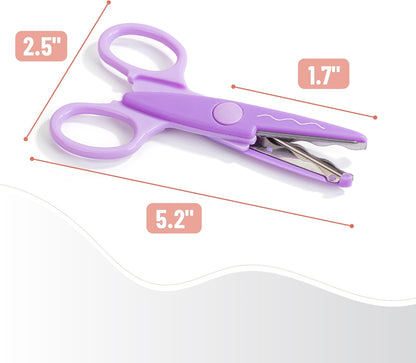 Craft Scissors Decorative Edge, 6 Pack, Bright Zig Zag Scissors | for Crafting, Scrapbooking, Fancy Pattern Design