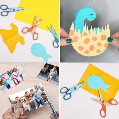 Craft Scissors Decorative Edge, 6 Pack, Bright Zig Zag Scissors | for Crafting, Scrapbooking, Fancy Pattern Design