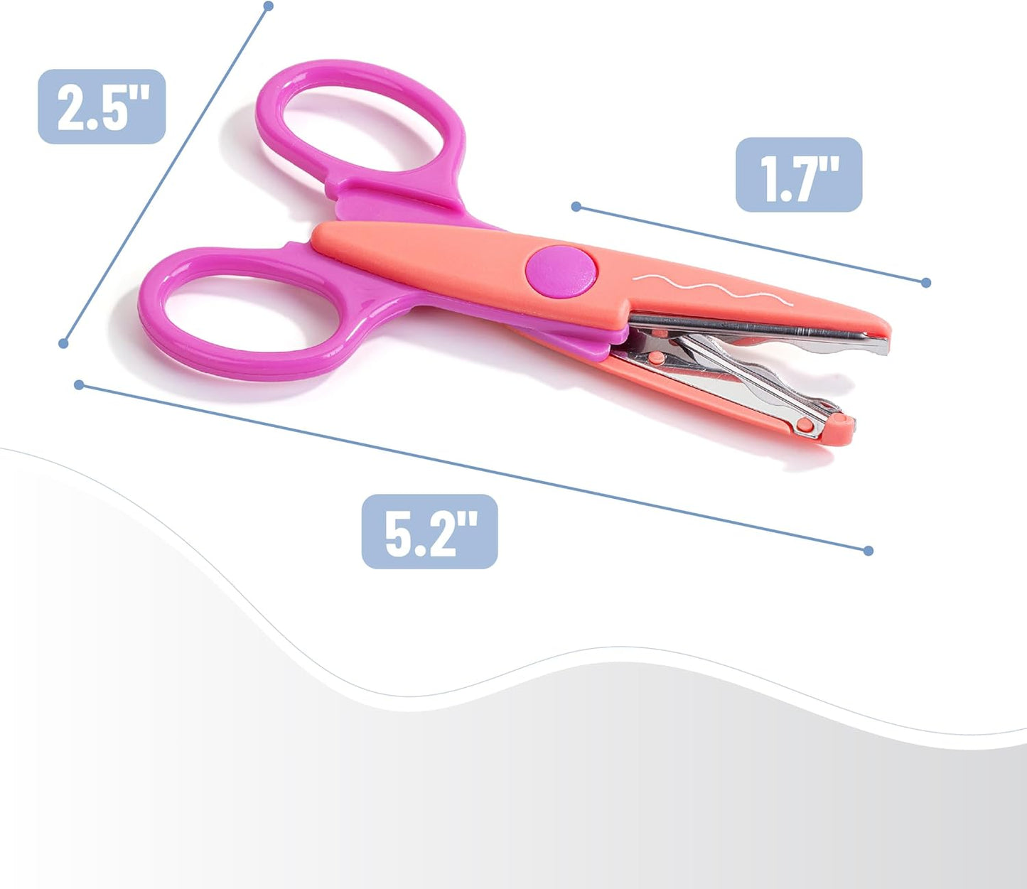 Craft Scissors Decorative Edge, 6 Pack, Bright Zig Zag Scissors | for Crafting, Scrapbooking, Fancy Pattern Design