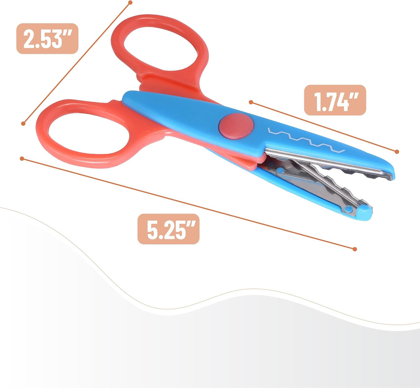 Craft Scissors Decorative Edge, 6 Pack, Bright Zig Zag Scissors | for Crafting, Scrapbooking, Fancy Pattern Design