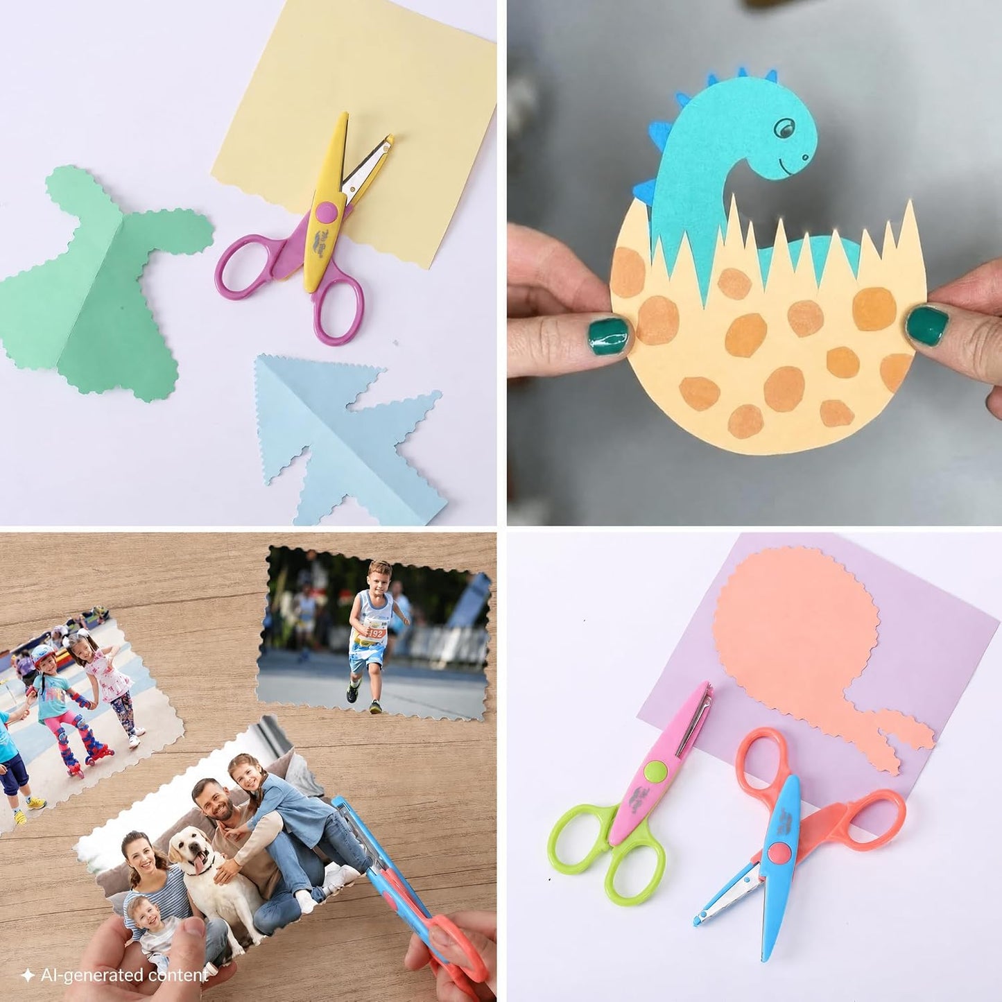 Craft Scissors Decorative Edge, 6 Pack, Bright Zig Zag Scissors | for Crafting, Scrapbooking, Fancy Pattern Design