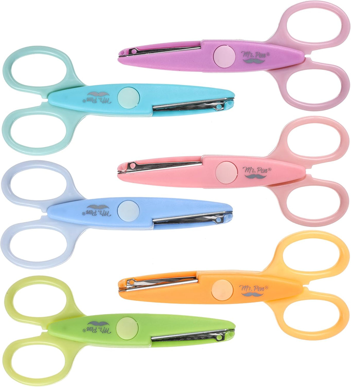 Craft Scissors Decorative Edge, 6 Pack, Bright Zig Zag Scissors | for Crafting, Scrapbooking, Fancy Pattern Design