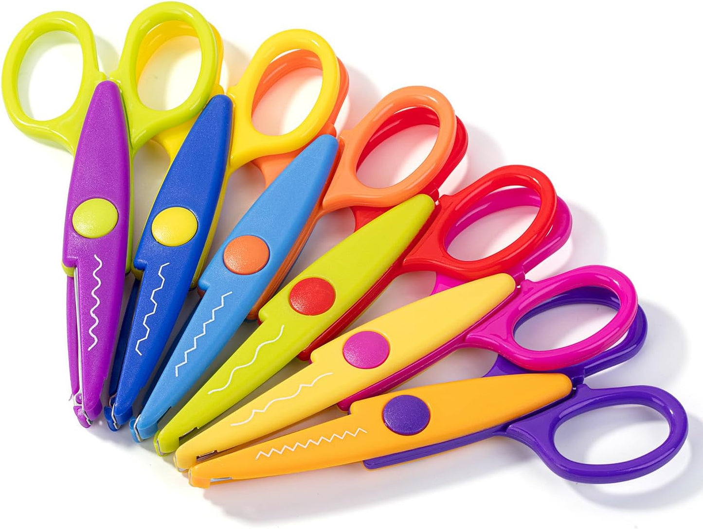 Craft Scissors Decorative Edge, 6 Pack, Bright Zig Zag Scissors | for Crafting, Scrapbooking, Fancy Pattern Design