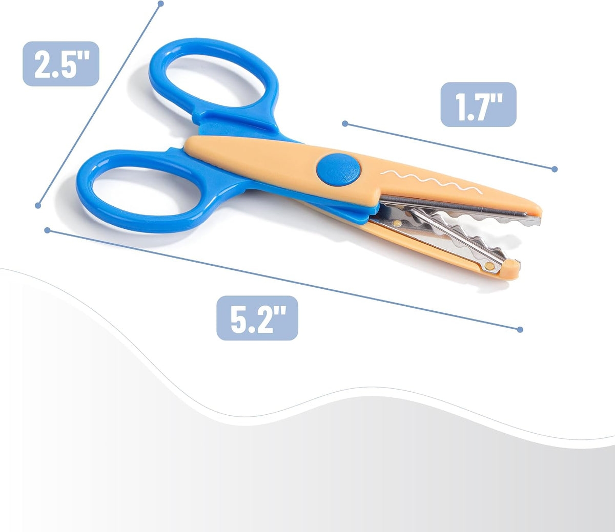 Craft Scissors Decorative Edge, 6 Pack, Bright Zig Zag Scissors | for Crafting, Scrapbooking, Fancy Pattern Design