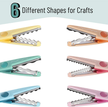 Craft Scissors Decorative Edge, 6 Pack, Bright Zig Zag Scissors | for Crafting, Scrapbooking, Fancy Pattern Design