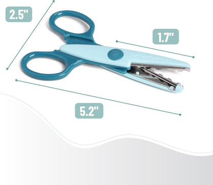 Craft Scissors Decorative Edge, 6 Pack, Bright Zig Zag Scissors | for Crafting, Scrapbooking, Fancy Pattern Design