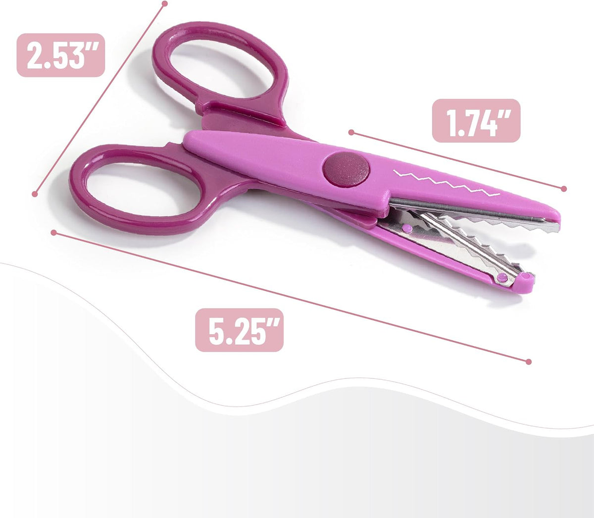 Craft Scissors Decorative Edge, 6 Pack, Bright Zig Zag Scissors | for Crafting, Scrapbooking, Fancy Pattern Design