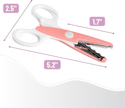 Craft Scissors Decorative Edge, 6 Pack, Bright Zig Zag Scissors | for Crafting, Scrapbooking, Fancy Pattern Design