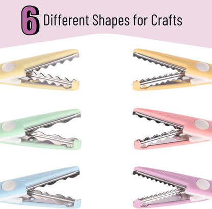 Craft Scissors Decorative Edge, 6 Pack, Bright Zig Zag Scissors | for Crafting, Scrapbooking, Fancy Pattern Design
