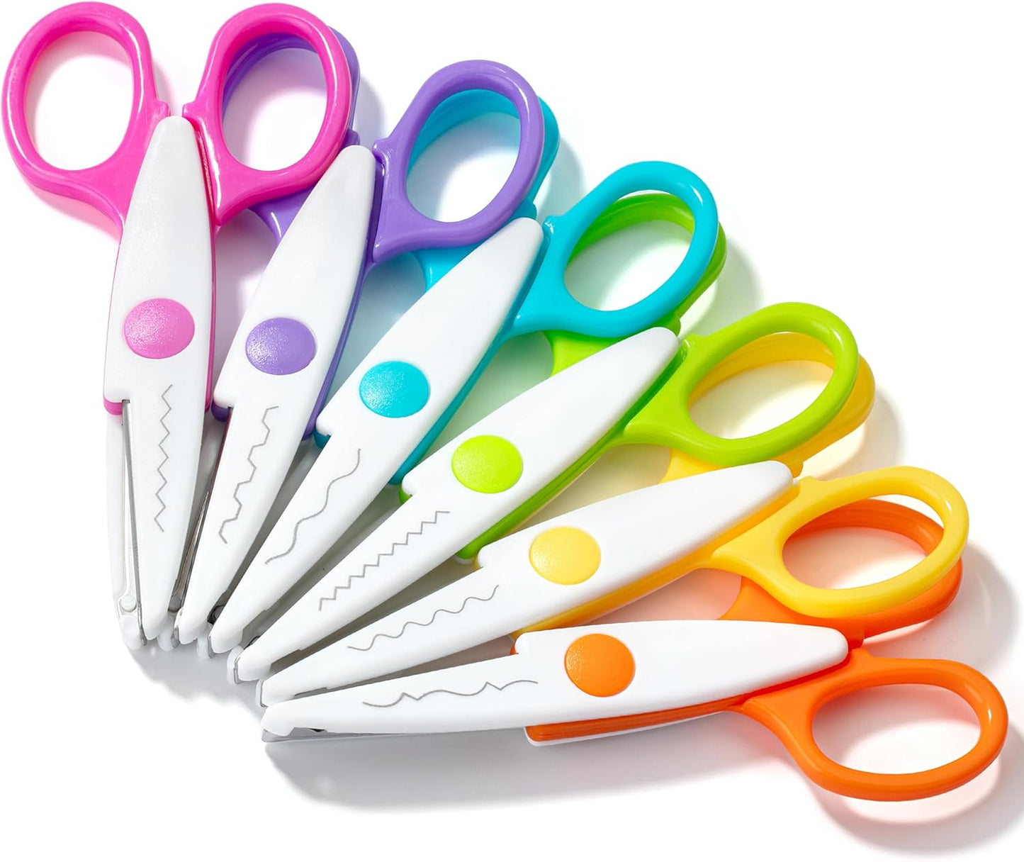 Craft Scissors Decorative Edge, 6 Pack, Bright Zig Zag Scissors | for Crafting, Scrapbooking, Fancy Pattern Design