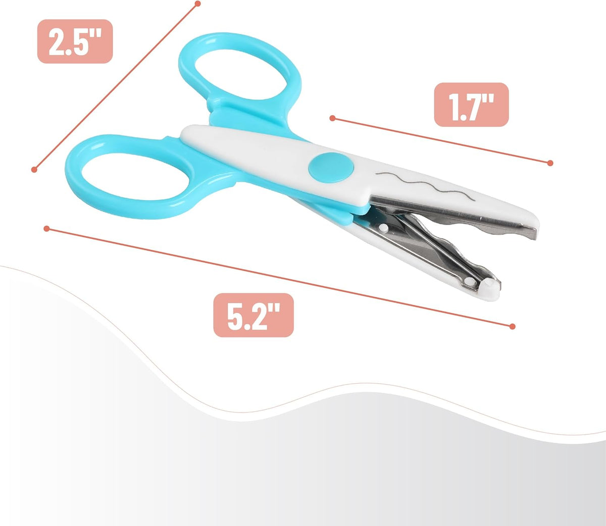 Craft Scissors Decorative Edge, 6 Pack, Bright Zig Zag Scissors | for Crafting, Scrapbooking, Fancy Pattern Design