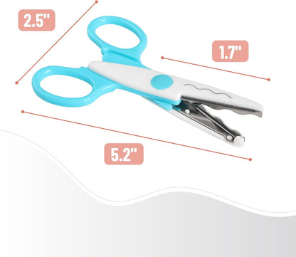 Craft Scissors Decorative Edge, 6 Pack, Bright Zig Zag Scissors | for Crafting, Scrapbooking, Fancy Pattern Design