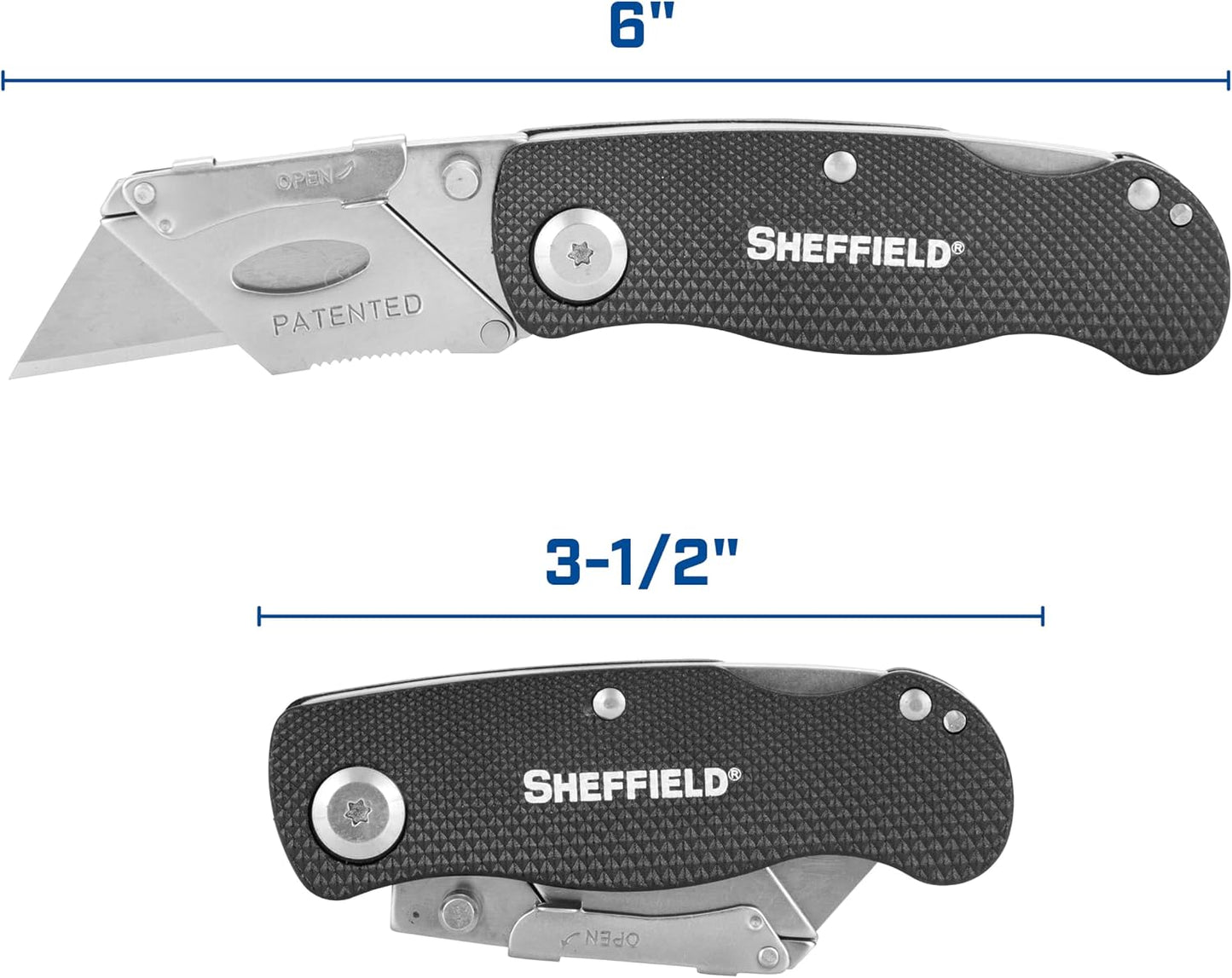 Lock Back Utility Knife 3 Pack with Aluminum Handle | Lock Back Utility Knife, Box Cutter with Aluminum Handle, Single Utility Knife Blade Included