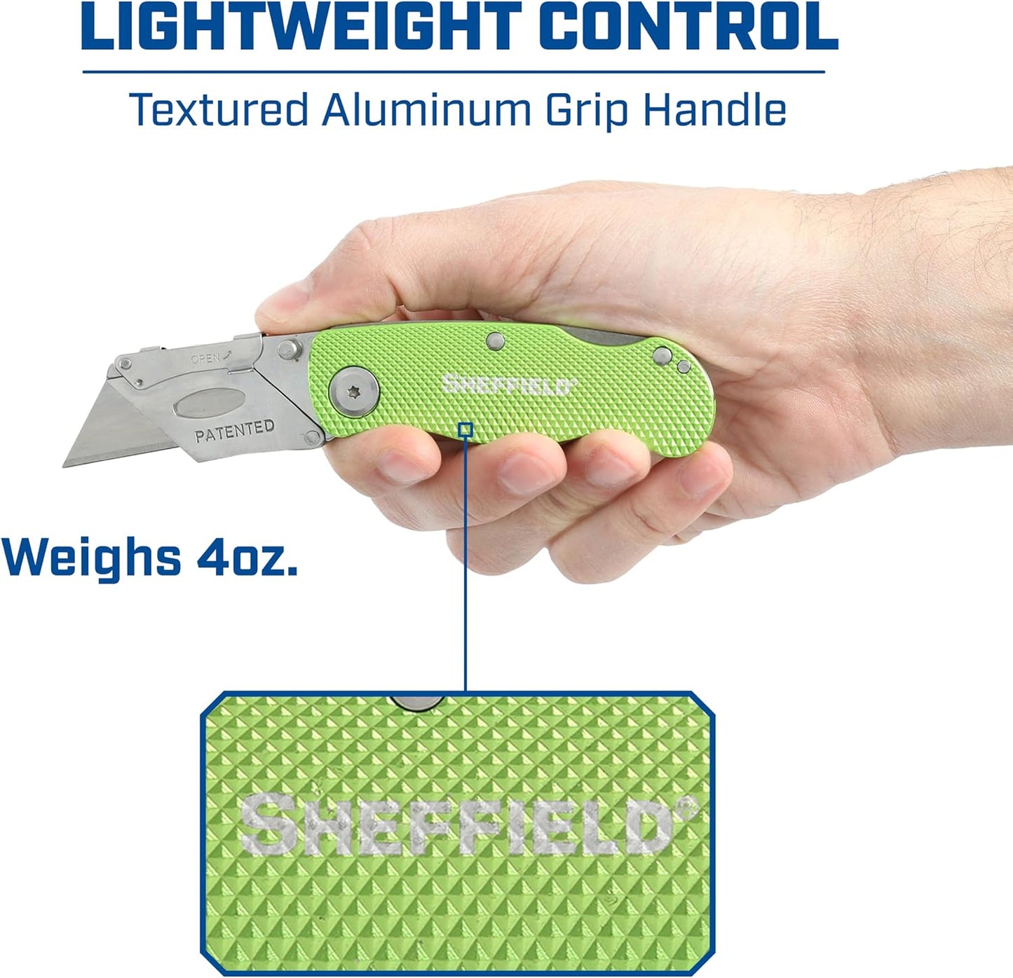 Lock Back Utility Knife 3 Pack with Aluminum Handle | Lock Back Utility Knife, Box Cutter with Aluminum Handle, Single Utility Knife Blade Included