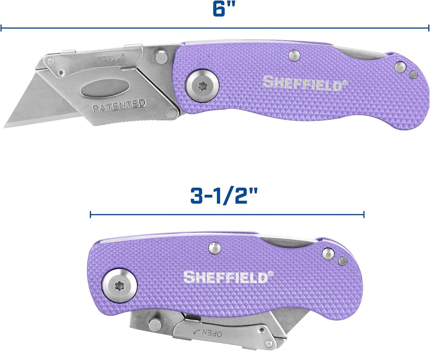 Lock Back Utility Knife 3 Pack with Aluminum Handle | Lock Back Utility Knife, Box Cutter with Aluminum Handle, Single Utility Knife Blade Included