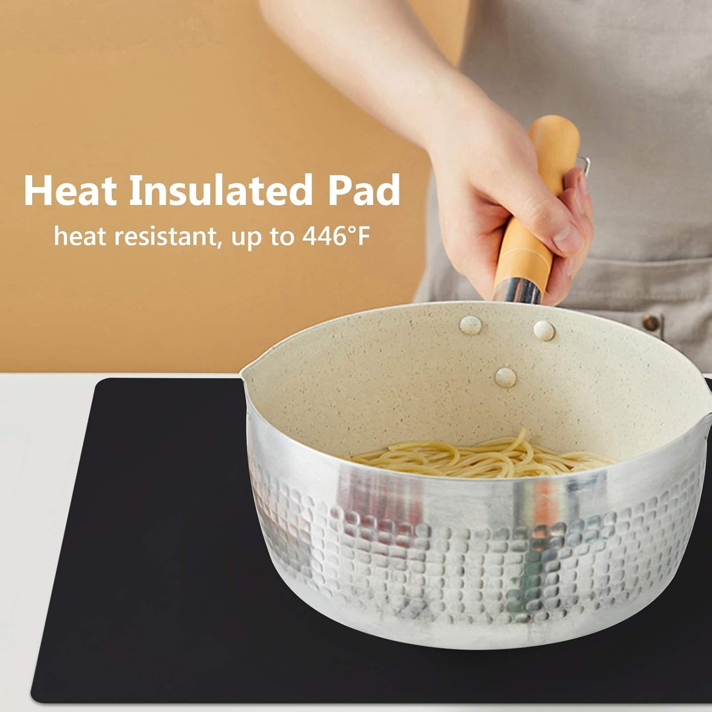 Extra Large Silicone Mats for Countertop, 28" by 20" Multipurpose Mat, Counter Table Protector, Desk Saver Pad, Placemat Nonstick Nonskid Heat-Resistant Pad, Black