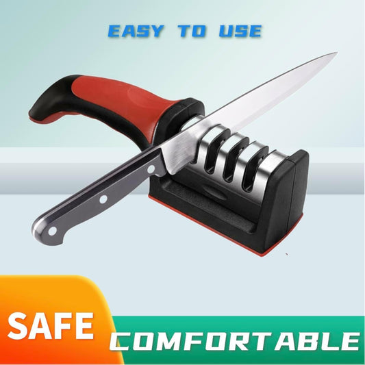 3 Stage Portable Knife Sharpener Sharpening Tool, Anti-slip,Easy To Repair,Restore and Polish Blades