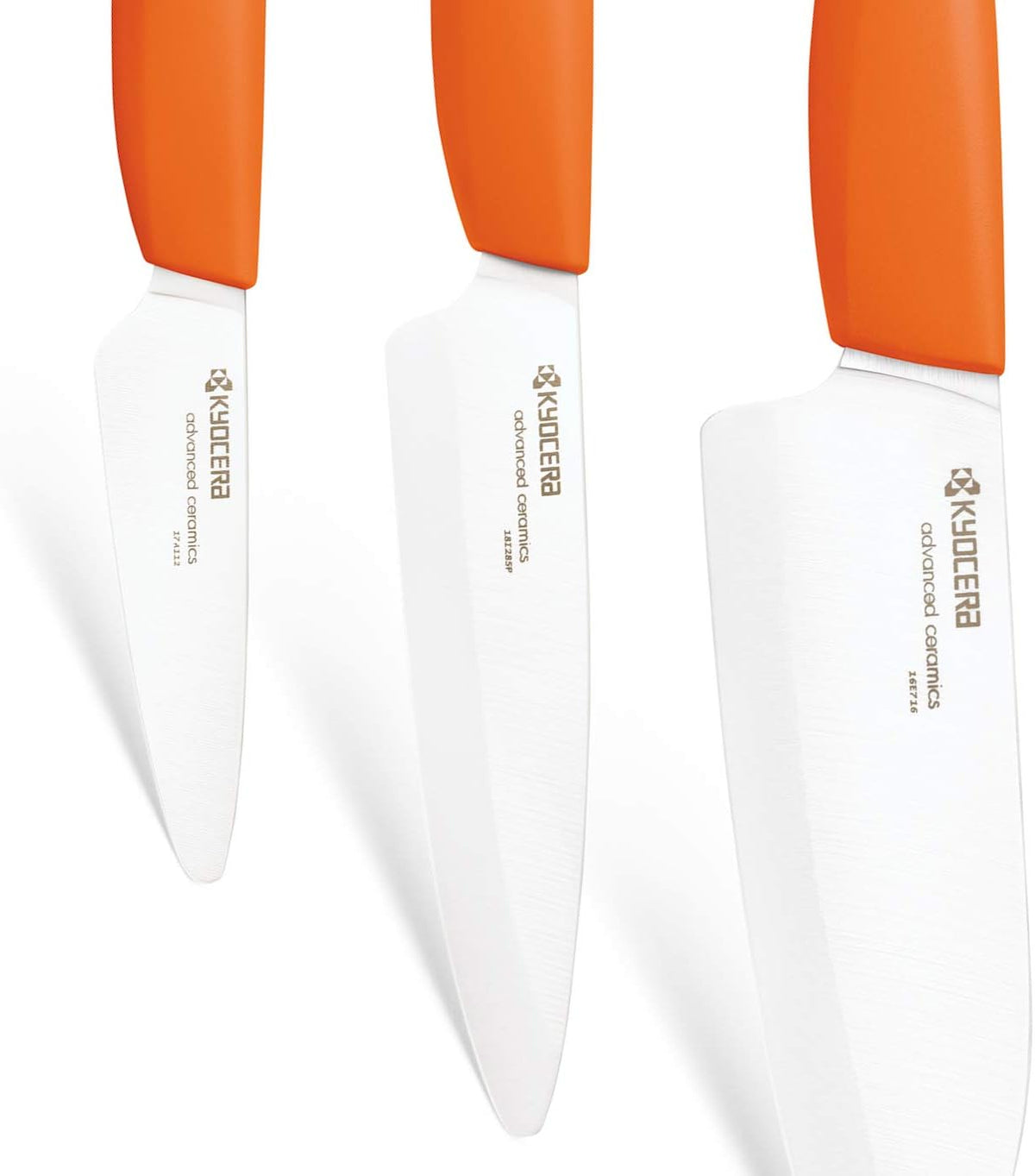 Advanced Diamond Hone Knife Sharpener for Ceramic and Steel Knives & FK-3PC-WHOR 3Piece Advanced ceramic Revolution Series Knife Set, Blade Sizes: 5.5", 4.5", 3", Orange Bundle