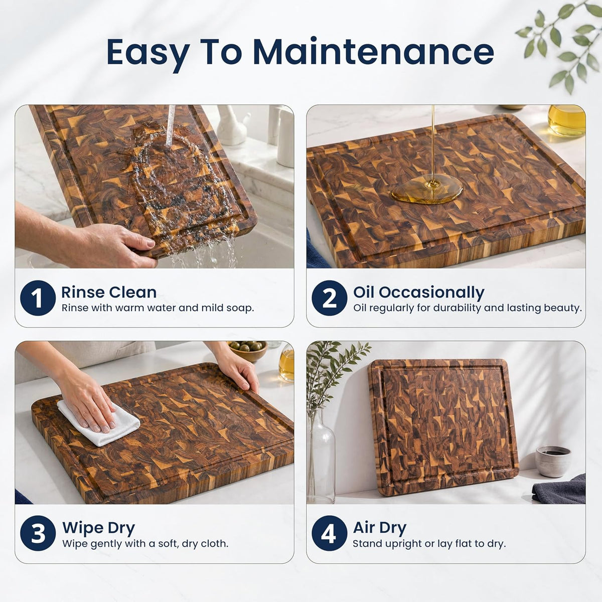 End Grain Acacia Wood Cutting Board 23x18x1.5, Reversible Butcher Block Board for Kitchen with Deep Juice Groove, Handles, Knife-Friendly Surface for Meat Chopping and Charcuterie Serving