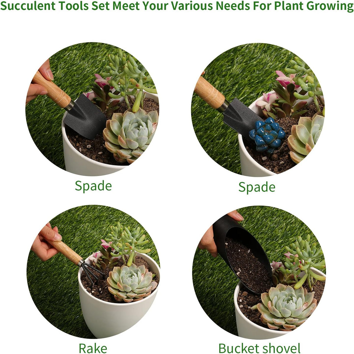5 Pcs Succulent Tools, Mini Garden Tools, Small Indoor Plant Repotting Set | Pruning Scissors as Plant Accessories, Gardening Hand Tools Kit for Seedling Soil,Caring Succulent,Houseplant,Bonsai