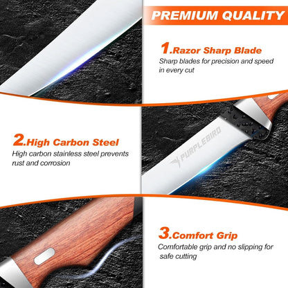 6" Fillet Knife for Fish with Sheath, Boning Knife for Meat