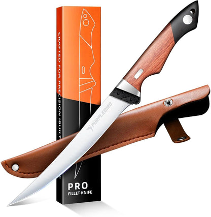 6" Fillet Knife for Fish with Sheath, Boning Knife for Meat