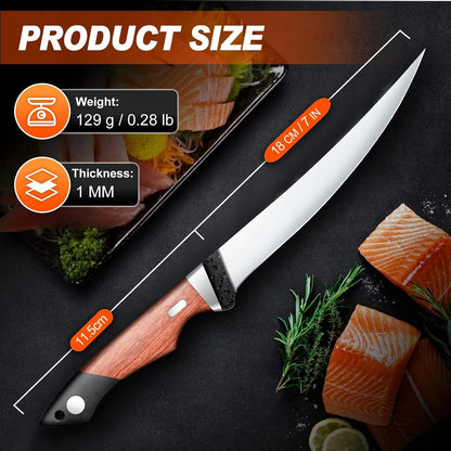 6" Fillet Knife for Fish with Sheath, Boning Knife for Meat