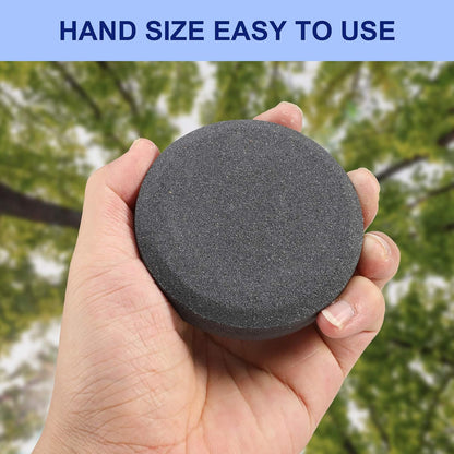 8 Pieces Axe Sharpening Stone Tool with Sheath, Ax Hatchet Knife Sharpener Puck, Small Multipurpose Whetstone Sharpening Tool, Dual Grit Camping Hatchet Sharpening Stone Disk