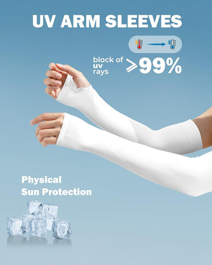 Arm Sleeves for Men Women UV Sun Protection Compression Arm Warmer Tattoo Cover Up, Sports Golf Cooling Sleeves