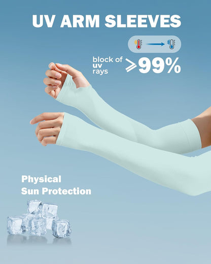 Arm Sleeves for Men Women UV Sun Protection Compression Arm Warmer Tattoo Cover Up, Sports Golf Cooling Sleeves