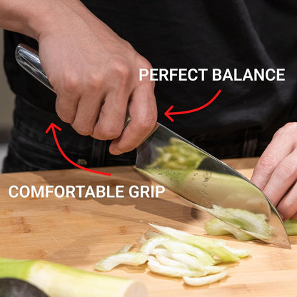 HAST 6-Inch Santoku Knife - Ultra-Sharp Japanese Chef Knife, Advanced Powder Steel, Lightweight, Ergonomic Handle, Sleek Minimalist Design, Red Dot Award Winner (Titanium Black)