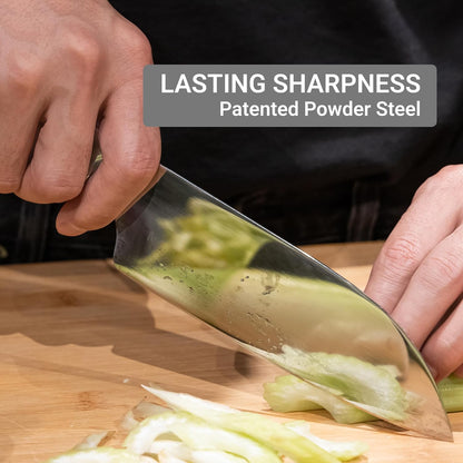 HAST 6-Inch Santoku Knife - Ultra-Sharp Japanese Chef Knife, Advanced Powder Steel, Lightweight, Ergonomic Handle, Sleek Minimalist Design, Red Dot Award Winner (Titanium Black)