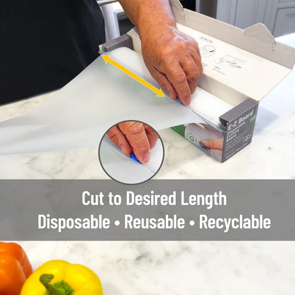 E-Z Board Disposable Plastic Cutting Board, 20 Square Feet, Easy Clean-Up and Convenient Use, Ideal for Camping, Hunting, Boating, and For People With Food Allergies, Clear
