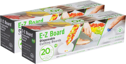 E-Z Board Disposable Plastic Cutting Board, 20 Square Feet, Easy Clean-Up and Convenient Use, Ideal for Camping, Hunting, Boating, and For People With Food Allergies, Clear
