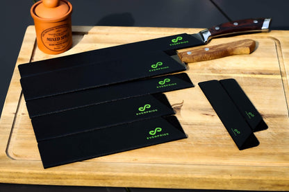 Chef Knife Sheath Set (7-Piece Set) Universal Blade Edge Cover Guards for Chef’s and Kitchen Knives – Durable, BPA-Free, Felt Lined, Sturdy ABS Plastic – Knives Not Included