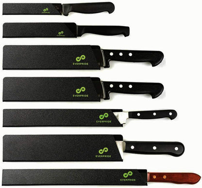 Chef Knife Sheath Set (7-Piece Set) Universal Blade Edge Cover Guards for Chef’s and Kitchen Knives – Durable, BPA-Free, Felt Lined, Sturdy ABS Plastic – Knives Not Included