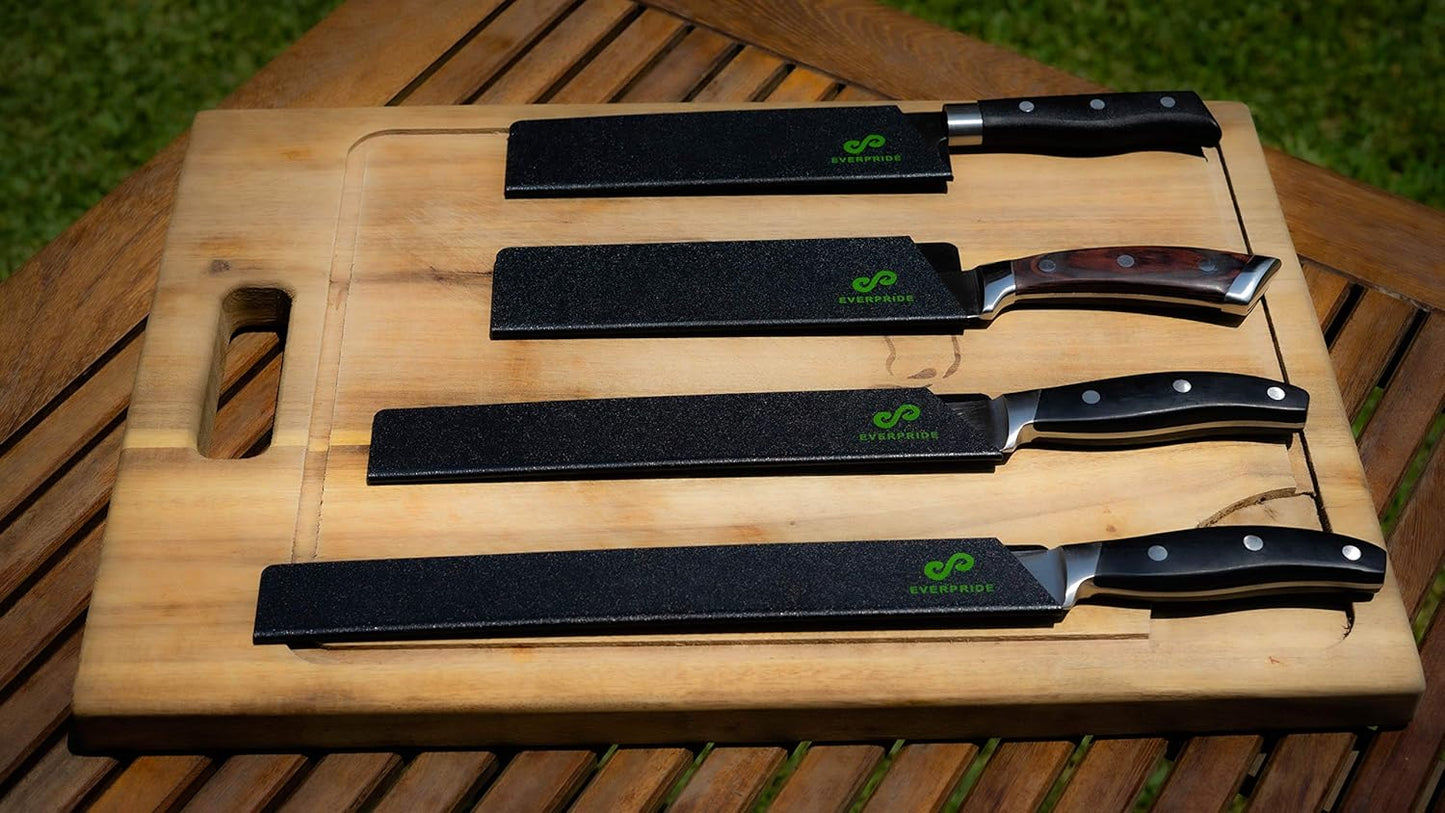 Chef Knife Sheath Set (7-Piece Set) Universal Blade Edge Cover Guards for Chef’s and Kitchen Knives – Durable, BPA-Free, Felt Lined, Sturdy ABS Plastic – Knives Not Included